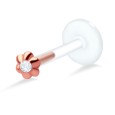 Gemstone Flower Shaped Labrets Push-in LA-374